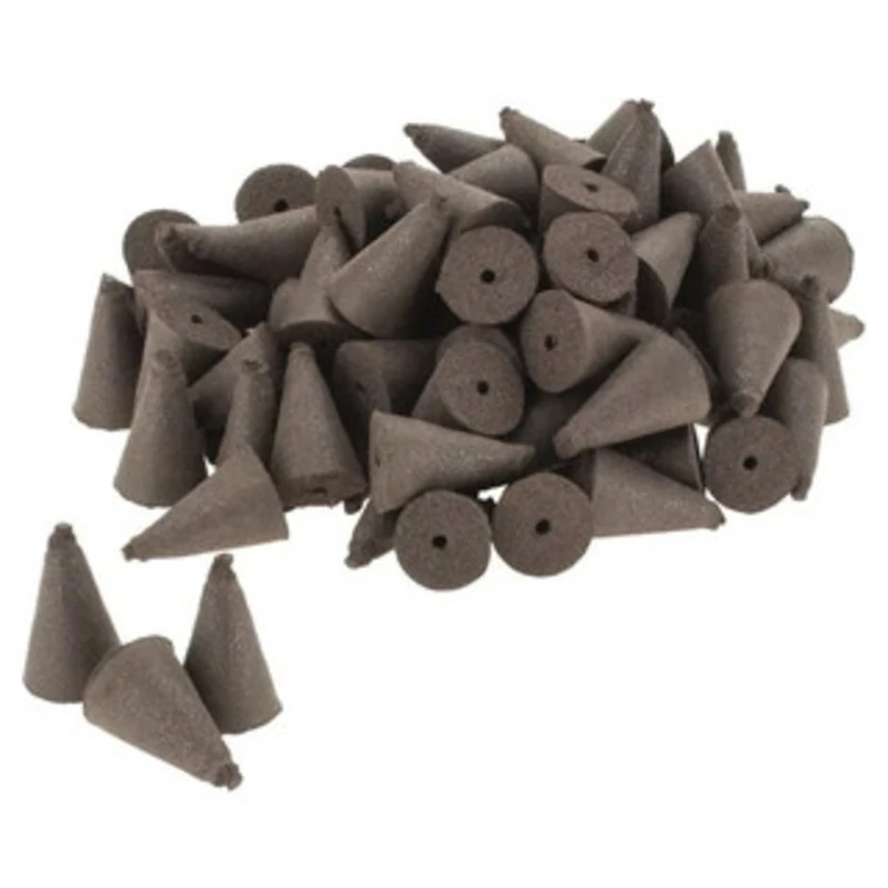 Rubberized Abrasive Points, 100 Piece Set, Max. 24,000 RPM, Medium Grade, Code 140, Taper, 5/8 Diameter, 7/8 Length -...